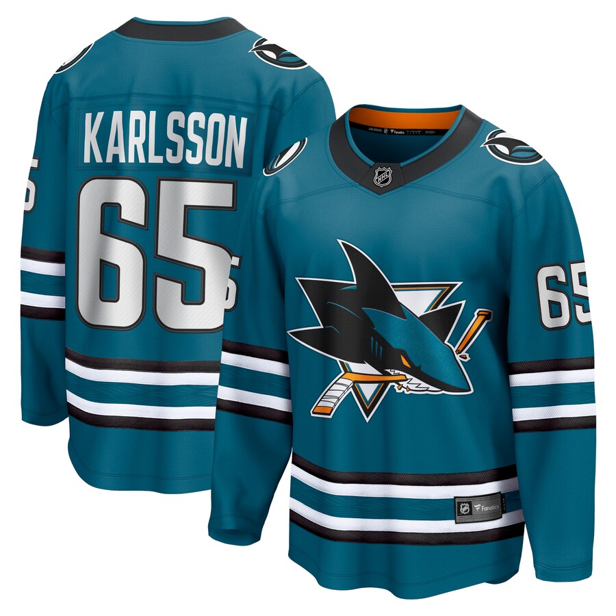 Men's San Jose Sharks Erik Karlsson Fanatics Branded Teal Home Premier Breakaway Player Jersey - Puhuasuan
