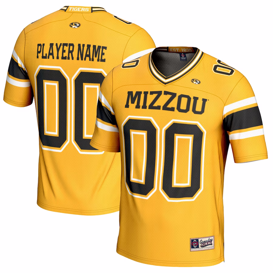 Missouri Tigers GameDay Greats NIL Pick-A-Player Football Jersey - Gold - Puhuasuan