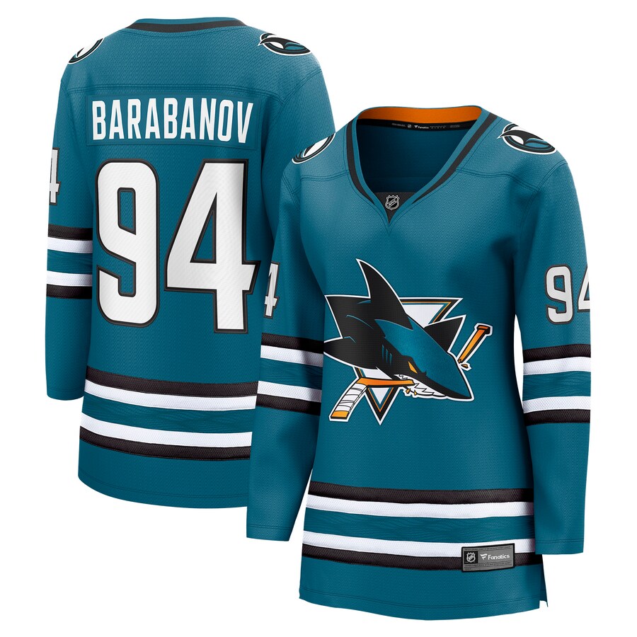 Women's San Jose Sharks Alexander Barabanov Fanatics Branded Teal Home Breakaway Player Jersey - Puhuasuan