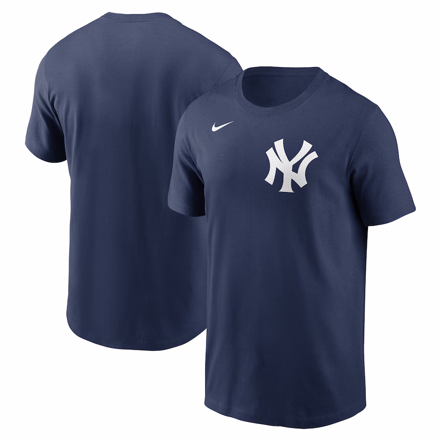 Men's New York Yankees Nike Navy Fuse Wordmark T-Shirt - Puhuasuan
