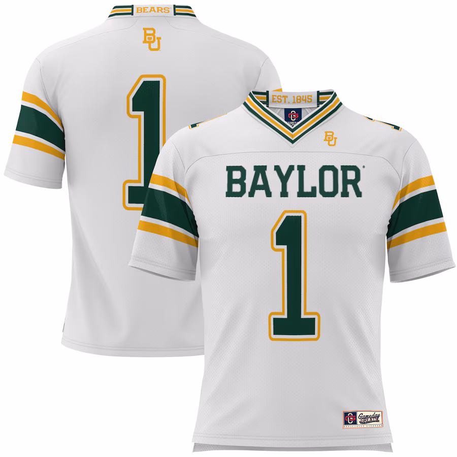 Youth GameDay Greats #1 White Baylor Bears Football Jersey - Puhuasuan