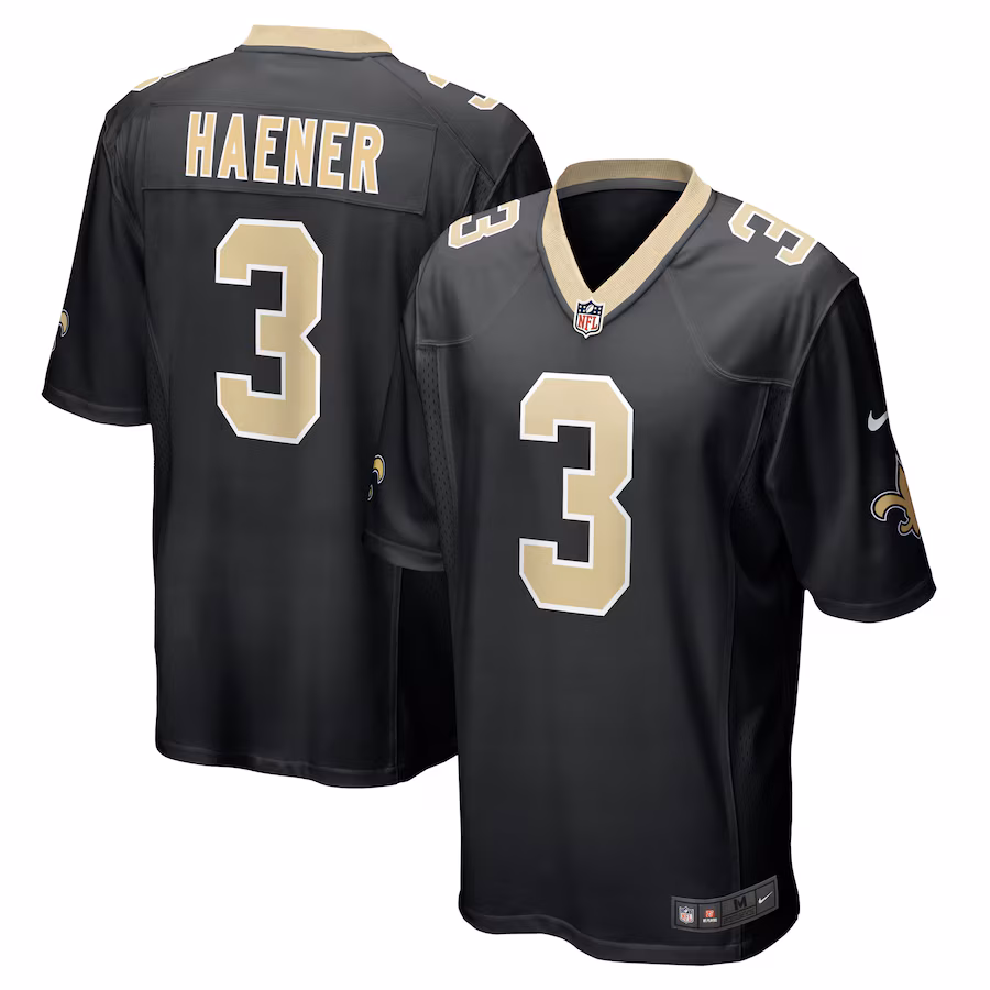 Men's New Orleans Saints Jake Haener Nike  Black Team Game Jersey - Puhuasuan