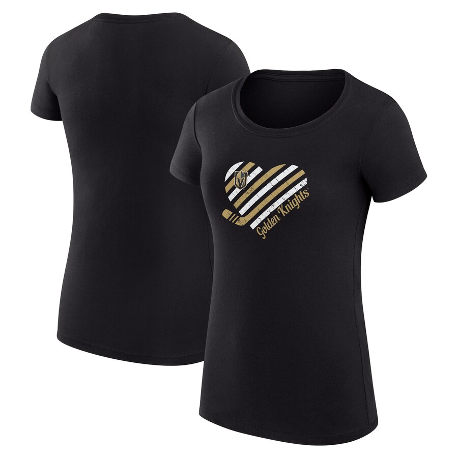 Women's Vegas Golden Knights G-III 4Her by Carl Banks Black Heart Fitted T-Shirt - Puhuasuan