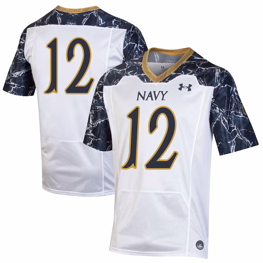 Women's Under Armour #12 White/Navy Navy Midshipmen 175 Years Special Game Replica Jersey - Puhuasuan