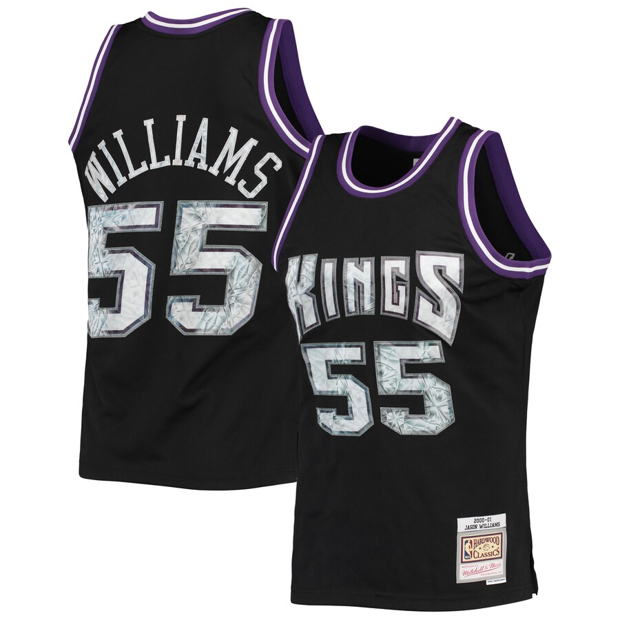 Men's Sacramento Kings Jason Williams Mitchell & Ness Black 2000/01 Hardwood Classics NBA 75th Anniversary Diamond Swingman Jersey - Puhuasuan