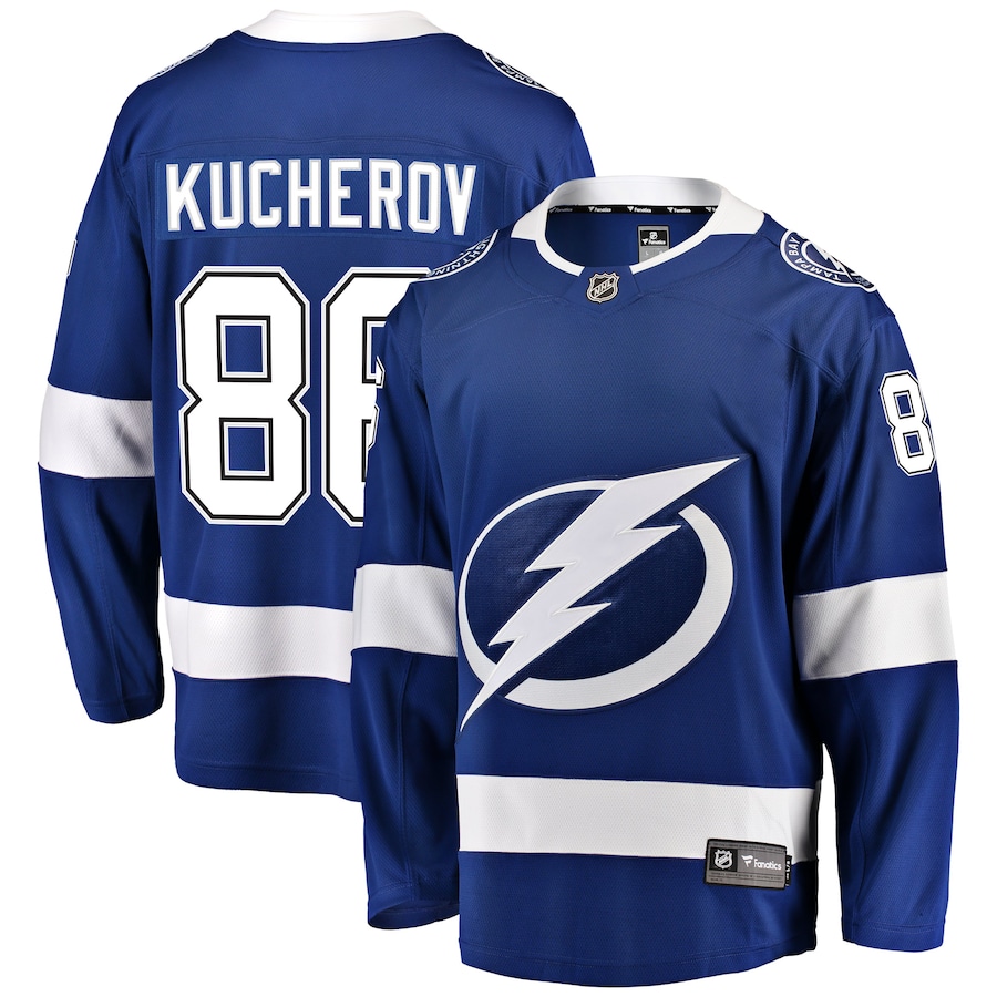 Men's Tampa Bay Lightning Nikita Kucherov Fanatics Branded Blue Home Breakaway Player Jersey - Puhuasuan