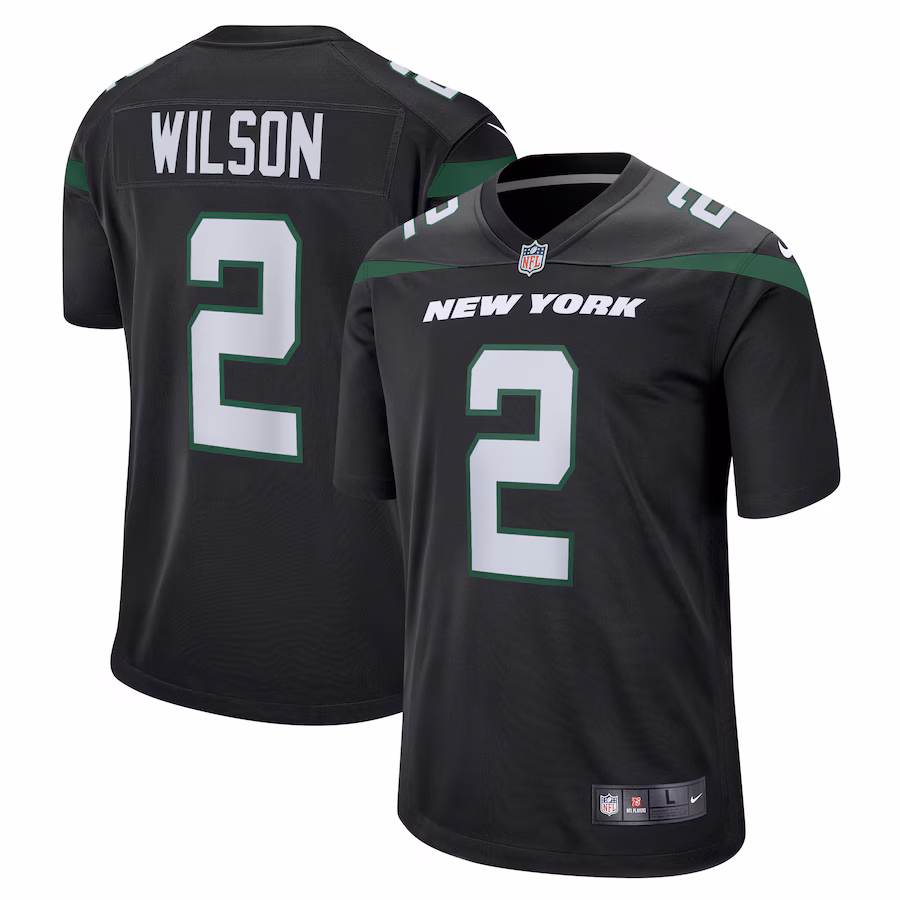 Men's New York Jets Zach Wilson Nike Black Alternate Game Jersey - Puhuasuan