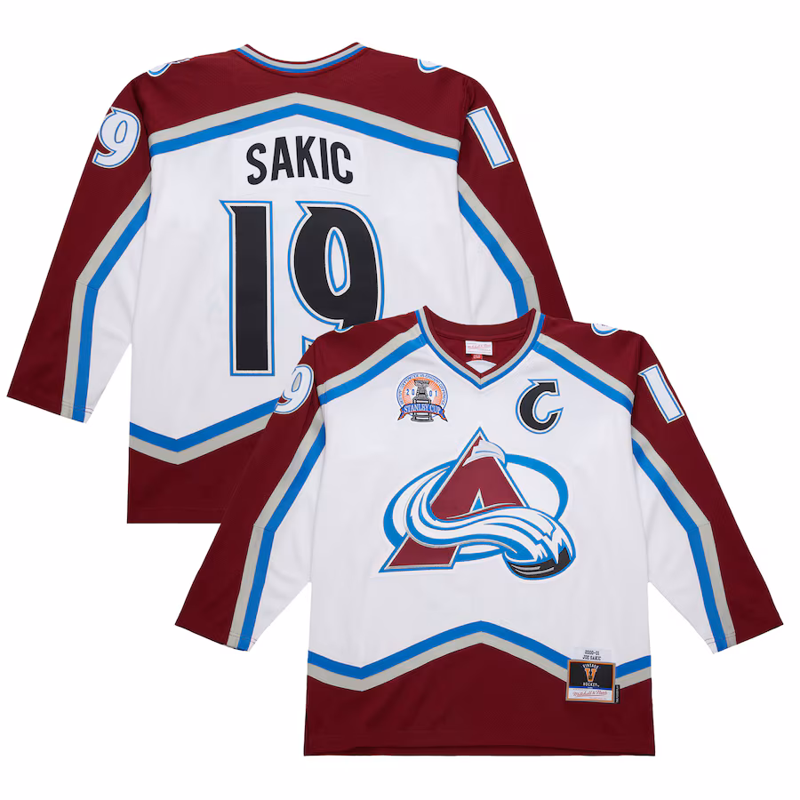 Men's Colorado Avalanche Joe Sakic White 2000-01 Power Play Jersey - Puhuasuan