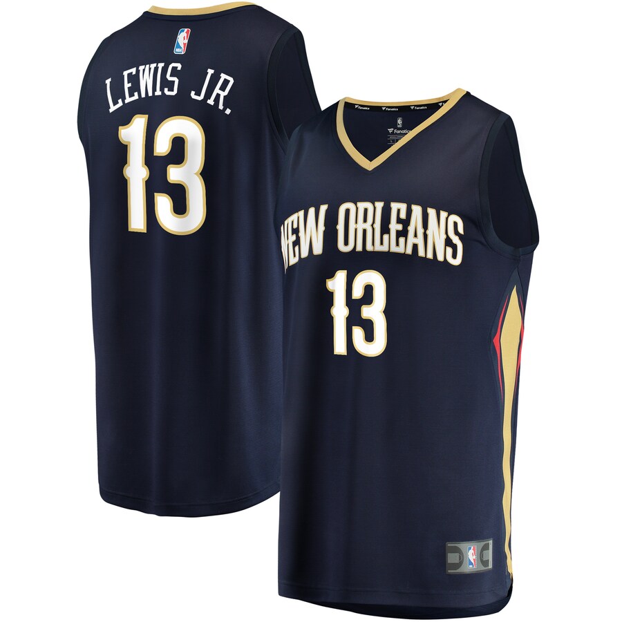 Men's New Orleans Pelicans Kira Lewis Jr. Fanatics Navy Fast Break Replica Jersey - Icon Edition - Puhuasuan