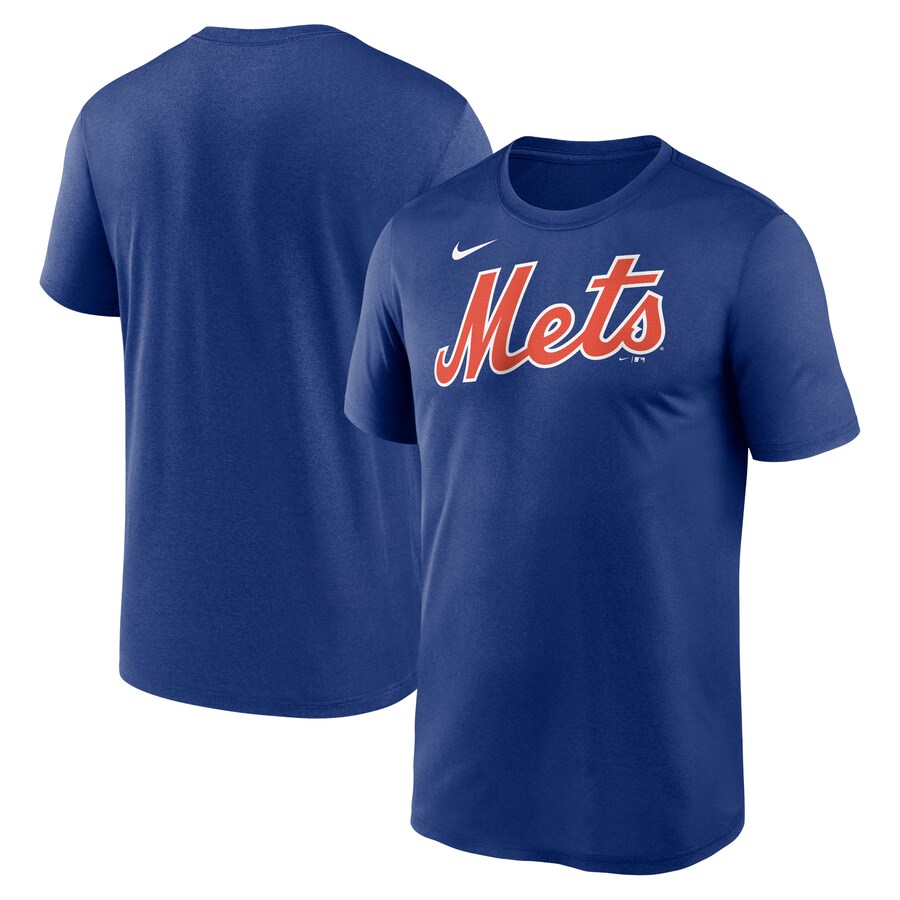 Men's New York Mets Nike Royal Legend Fuse Wordmark T-Shirt - Puhuasuan