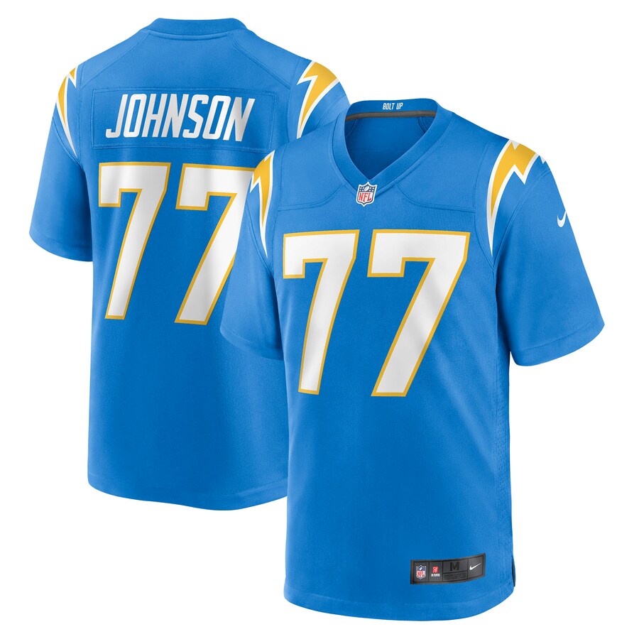 Men's Los Angeles Chargers Zion Johnson Nike Powder Blue Player Game Jersey - Puhuasuan