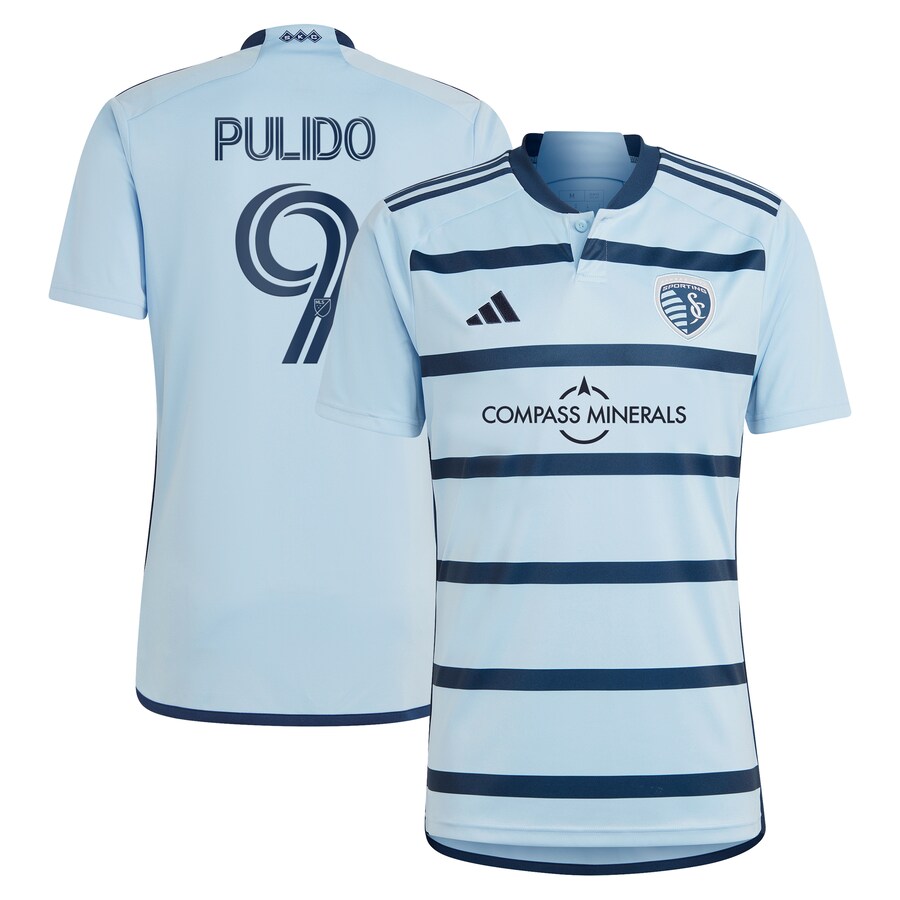 Men's Sporting Kansas City Alan Pulido adidas Light Blue 2023 Hoops 4.0 Replica Player Jersey - Puhuasuan