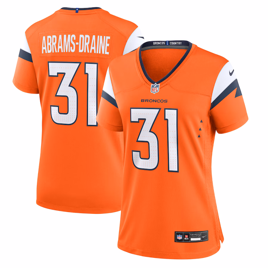 Women's Denver Broncos Kris Abrams-Draine Nike Orange Team Game Jersey - Puhuasuan