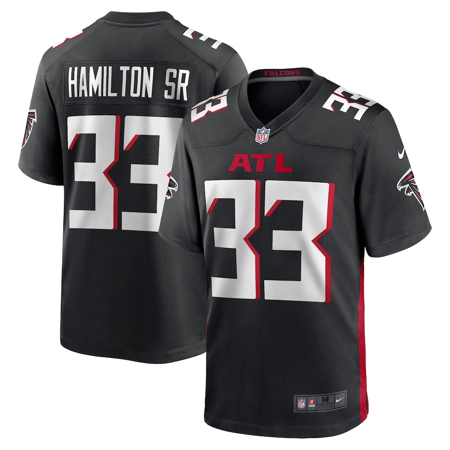 Men's Atlanta Falcons Antonio Hamilton Sr. Nike Black Team Game Jersey - Puhuasuan