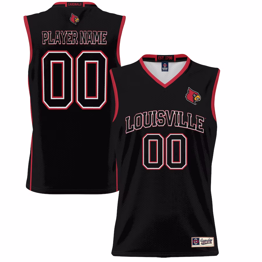 Louisville Cardinals GameDay Greats Unisex  Lightweight NIL Pick-A-Player Basketball Jersey - Black - Puhuasuan