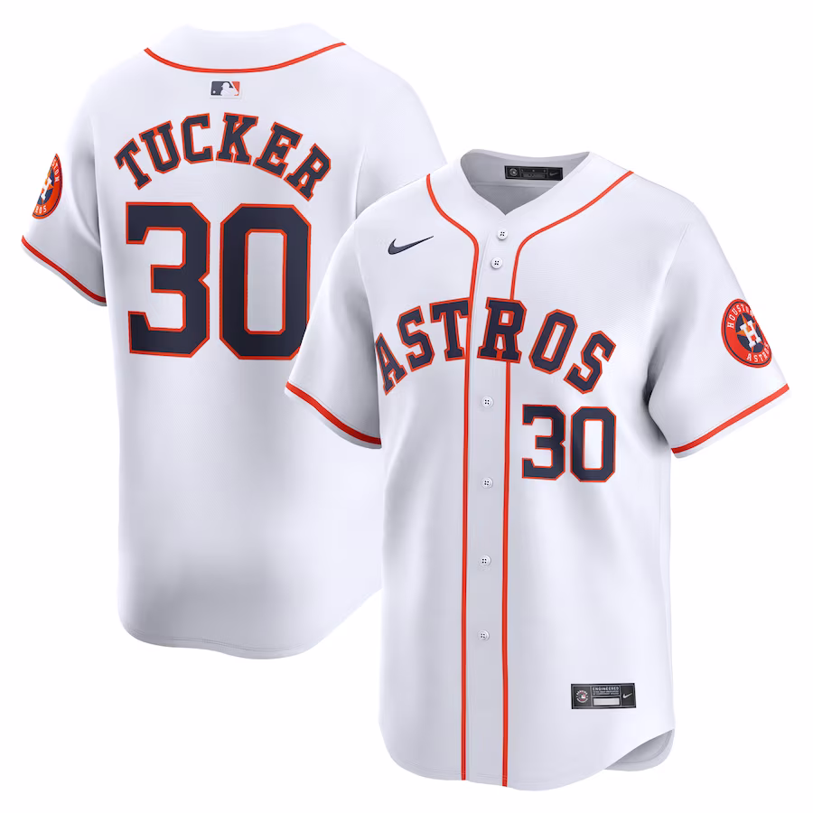 Men's Houston Astros Kyle Tucker Nike White Home Limited Player Jersey - Puhuasuan