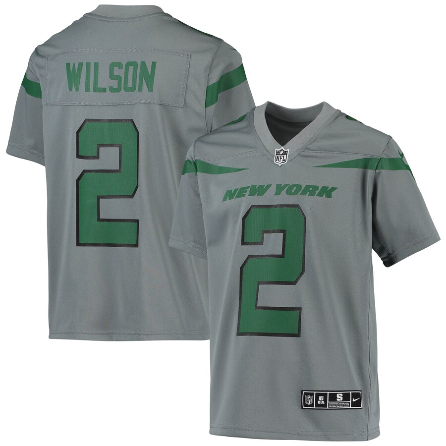 Youth New York Jets Zach Wilson Nike Gray Inverted Team Game Jersey - Puhuasuan