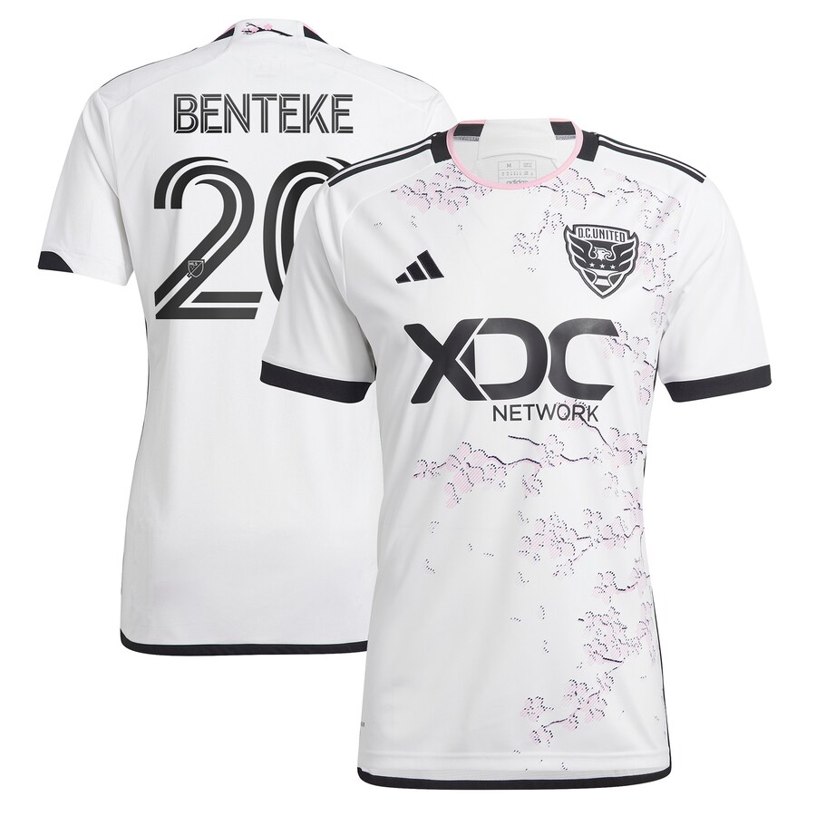 Men's D.C. United Christian Benteke adidas White 2023 The Cherry Blossom Kit Replica Player Jersey - Puhuasuan