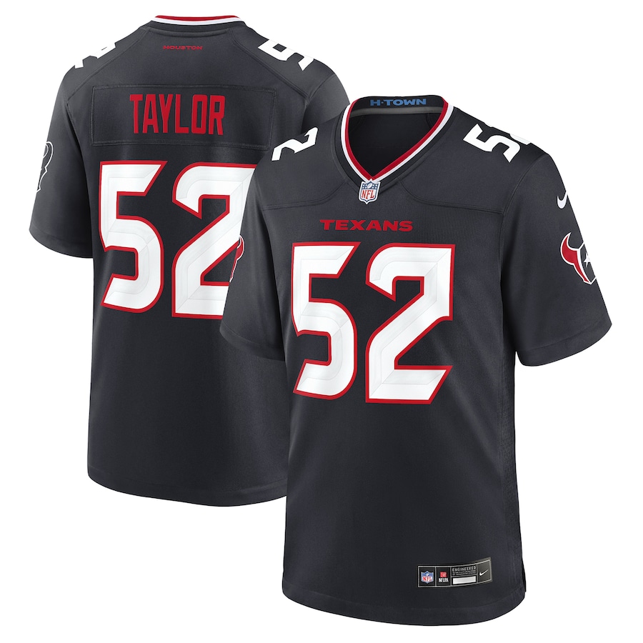 Men's Houston Texans Darrell Taylor Nike Navy Team Game Jersey - Puhuasuan