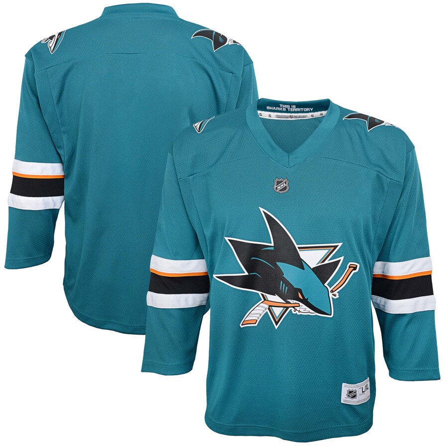 Youth San Jose Sharks Teal Home Replica Blank Jersey - Puhuasuan