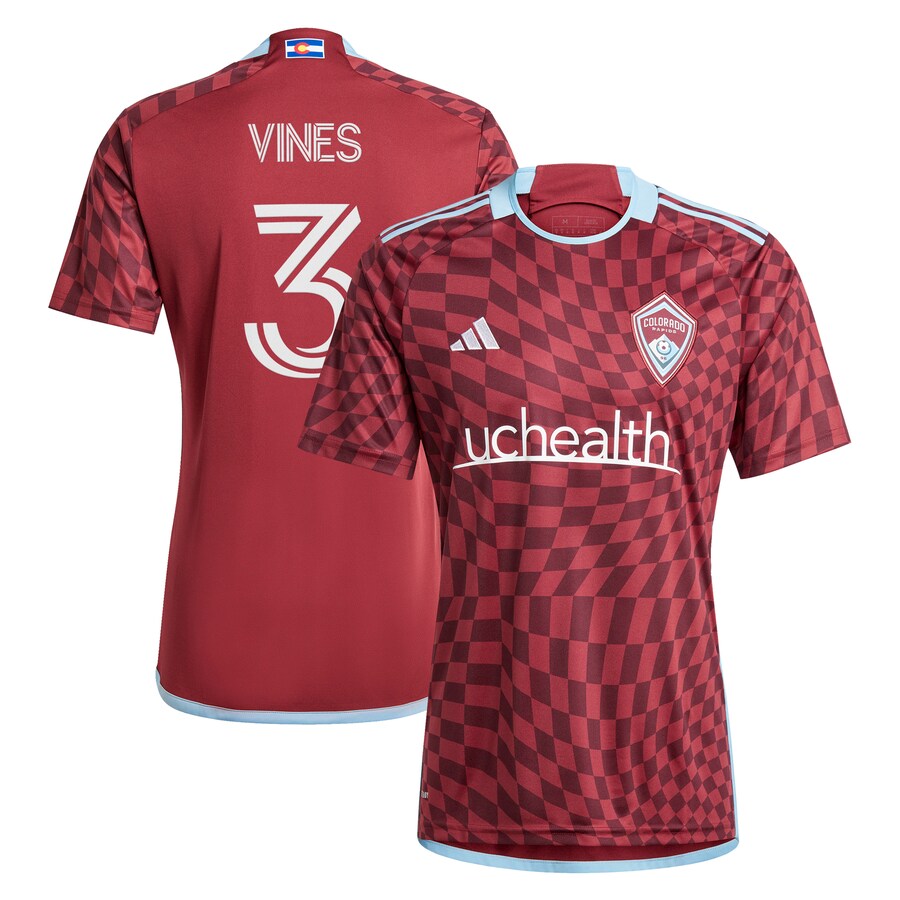 Men's Colorado Rapids Sam Vines adidas Burgundy 2024 One Flag Kit Replica Player Jersey - Puhuasuan