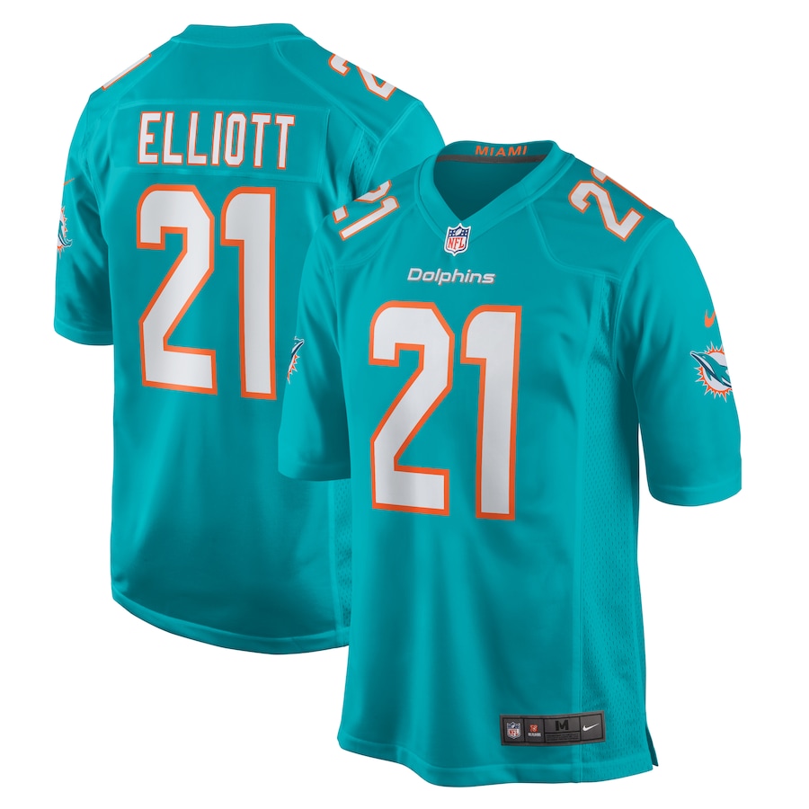 Men's Miami Dolphins DeShon Elliott Nike Aqua Game Player Jersey - Puhuasuan