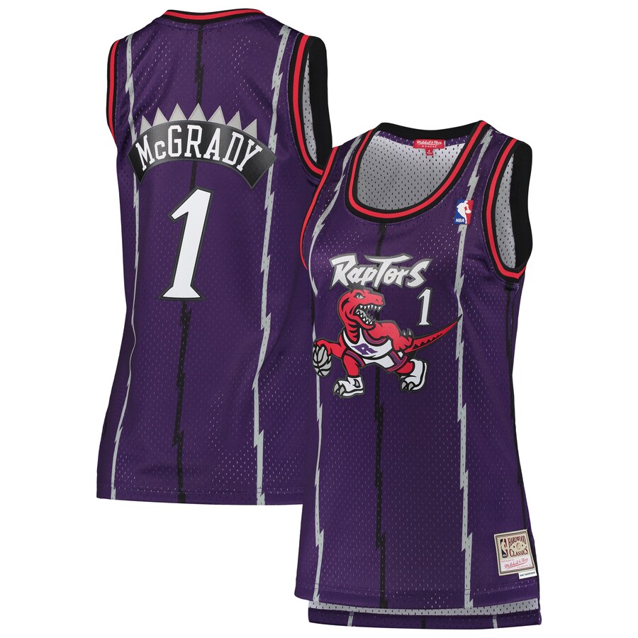 Women's Toronto Raptors Tracy McGrady Mitchell & Ness Purple 1998/99 Hardwood Classics Swingman Jersey - Puhuasuan