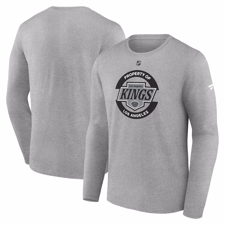 Men's Los Angeles Kings Fanatics Gray Authentic Pro Practice Long Sleeve T-Shirt - Puhuasuan