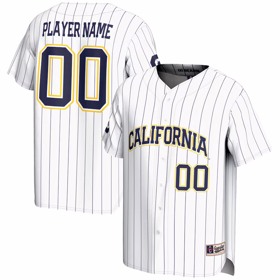 Cal Bears GameDay Greats NIL Pick-A-Player Lightweight Baseball Jersey - White - Puhuasuan