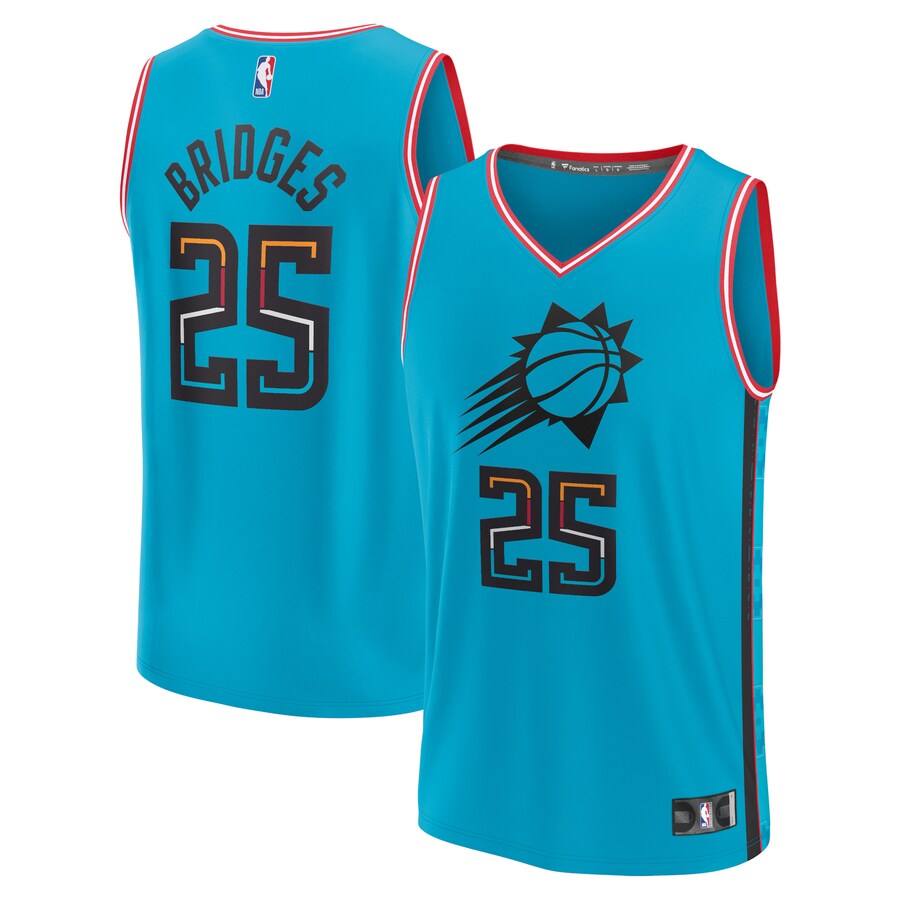Youth Phoenix Suns Mikal Bridges Fanatics Turquoise 2022/23 Fastbreak Jersey - City Edition - Puhuasuan
