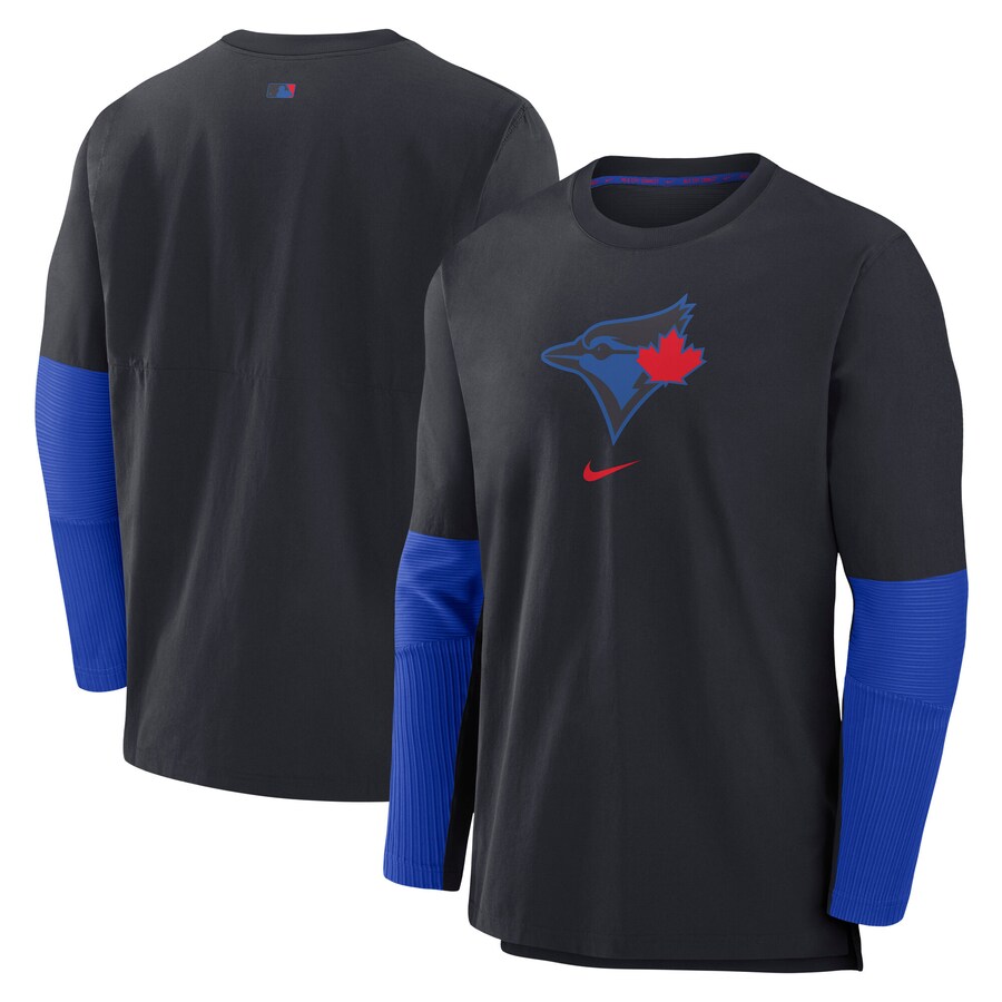 Men's Toronto Blue Jays Nike Navy Authentic Collection City Connect Lightweight Player Tri-Blend Performance Top - Puhuasuan