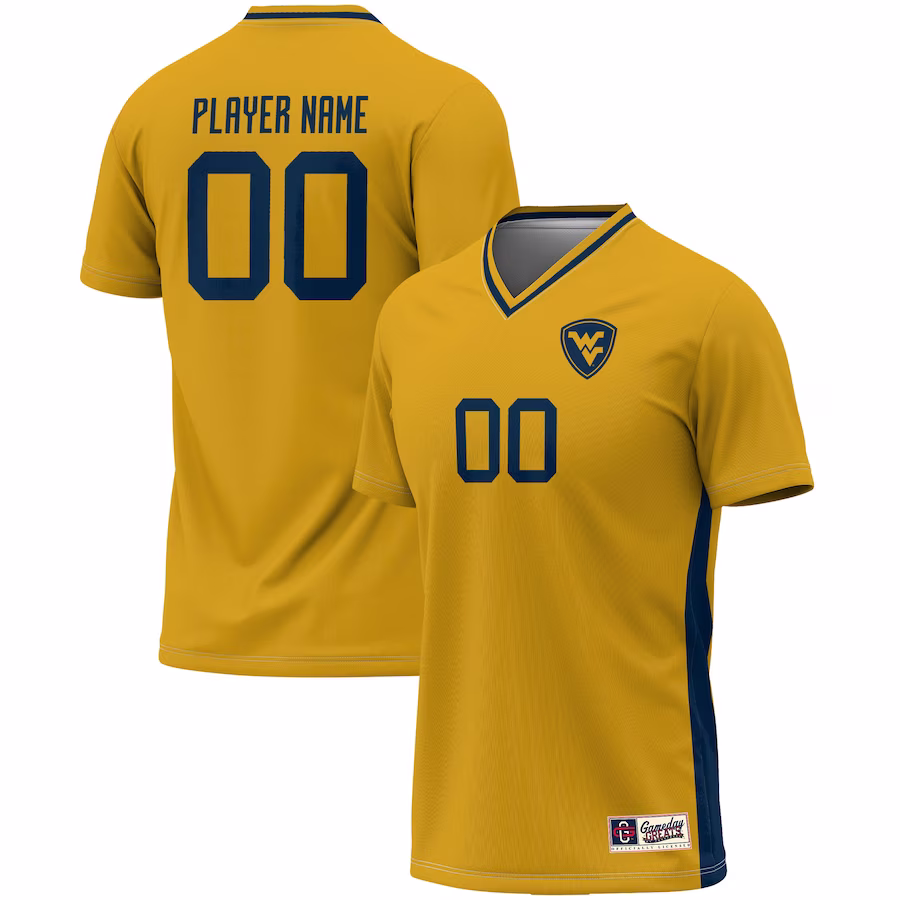 West Virginia Mountaineers GameDay Greats Youth Pick-A-Player NIL Lightweight Soccer Jersey - Gold - Puhuasuan