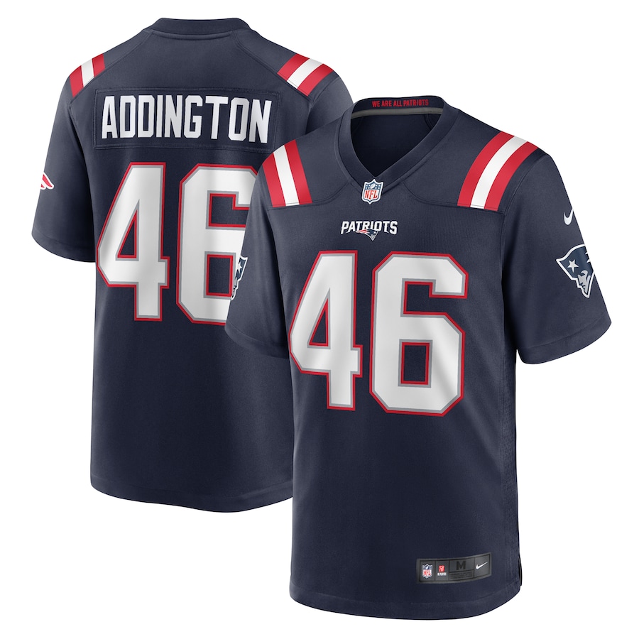 Men's New England Patriots Tucker Addington Nike Navy Home Game Player Jersey - Puhuasuan