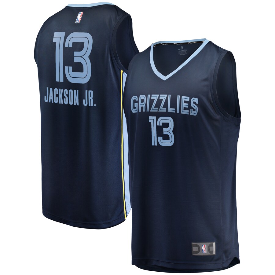 Youth Memphis Grizzlies Jaren Jackson Jr. Fanatics Navy 2021/22 Fast Break Replica Jersey - Icon Edition - Puhuasuan