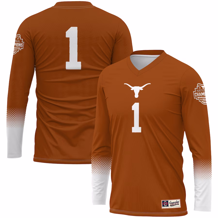 #1 Texas Longhorns GameDay Greats Unisex 2023 NCAA Women's Volleyball National Champions Fashion Jersey - Texas Orange - Puhuasuan