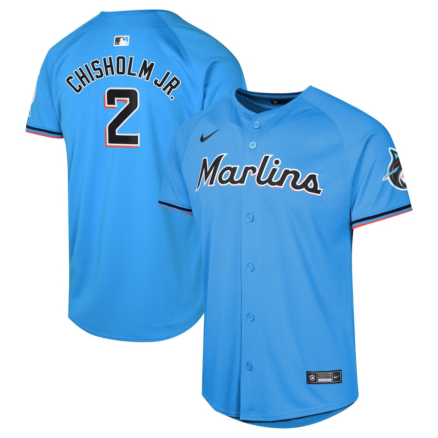 Youth Miami Marlins Jazz Chisholm Jr. Nike Blue Alternate Limited Player Jersey - Puhuasuan