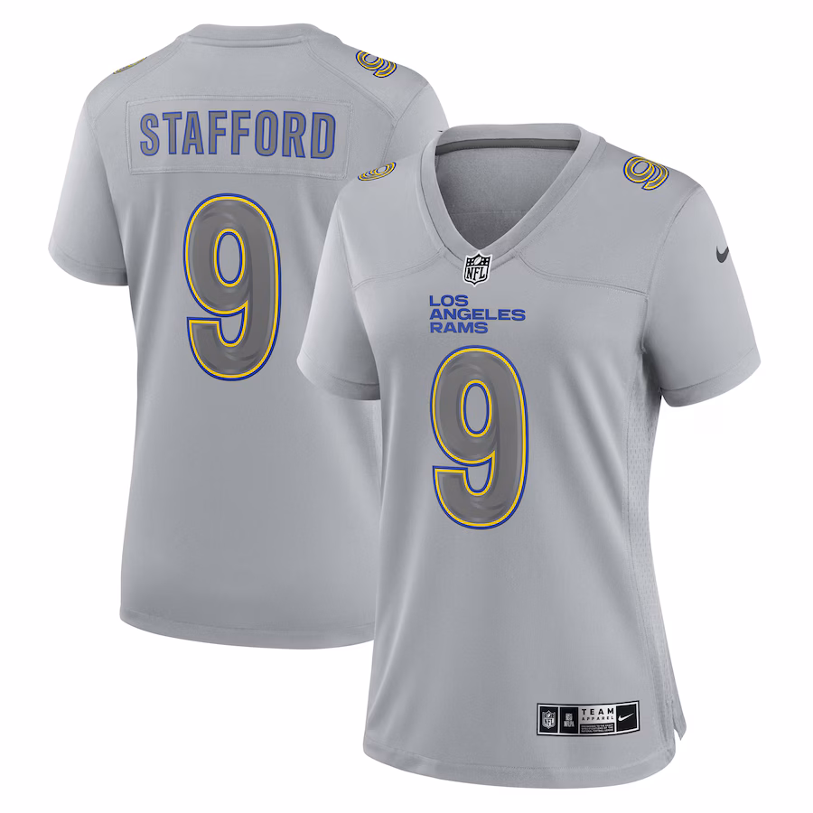 Women's Los Angeles Rams Matthew Stafford Nike Gray Atmosphere Fashion Game Jersey - Puhuasuan