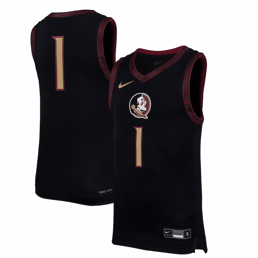 Youth Nike #1 Black Florida State Seminoles Replica Basketball Jersey - Puhuasuan