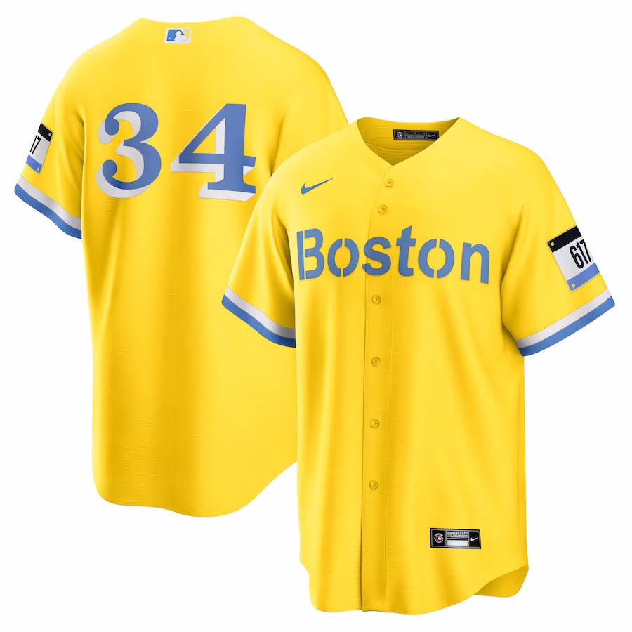 Men's Boston Red Sox David Ortiz Nike Gold Retired Player City Connect Replica Jersey - Puhuasuan