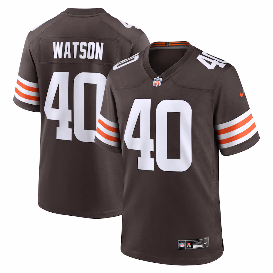 Men's Cleveland Browns Nathaniel Watson Nike Brown Team Game Jersey - Puhuasuan