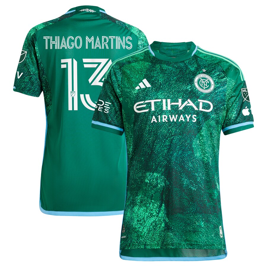 Men's New York City FC Thiago Martins adidas Green 2023 The Parks Authentic Player Jersey - Puhuasuan