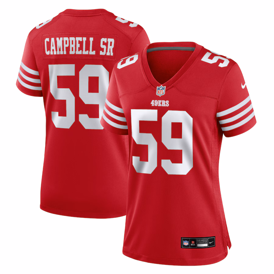 Women's San Francisco 49ers De'Vondre Campbell Nike Scarlet Game Jersey - Puhuasuan