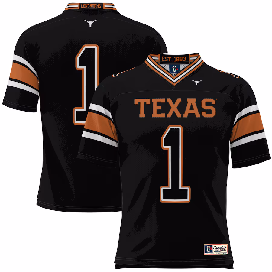 Youth GameDay Greats #1 Black Texas Longhorns Football Jersey - Puhuasuan