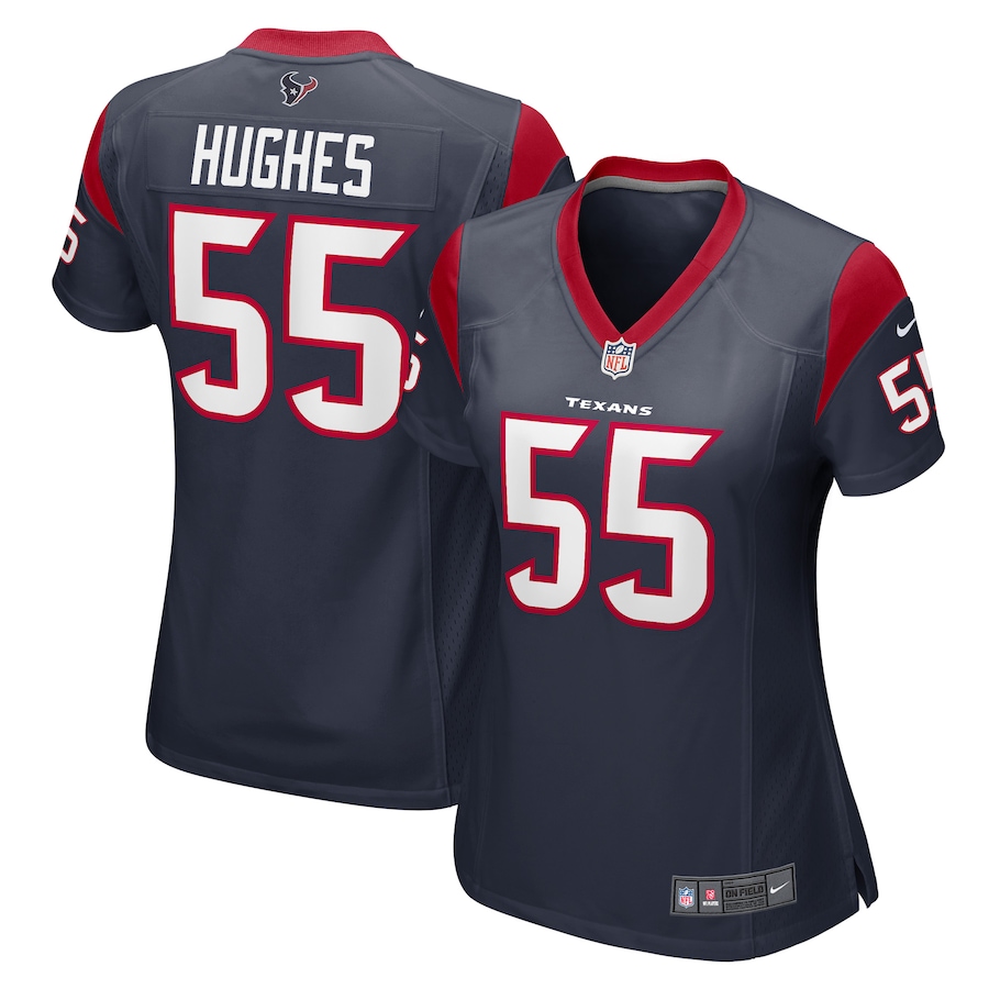 Women's Houston Texans Jerry Hughes Nike Navy Game Player Jersey - Puhuasuan