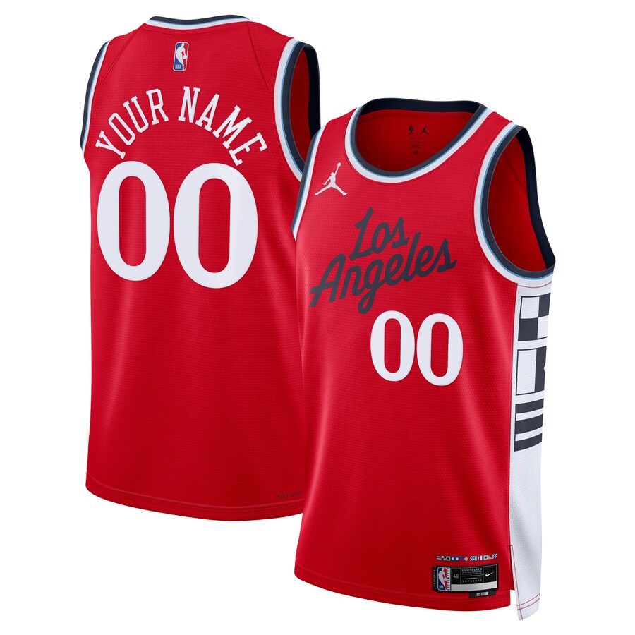 Unisex LA Clippers Jordan Brand Red 2024/25 Custom Swingman Jersey - Statement Edition - Puhuasuan
