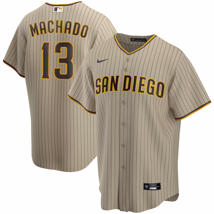 Men's San Diego Padres Manny Machado Nike Tan Alternate Replica Player Jersey - Puhuasuan
