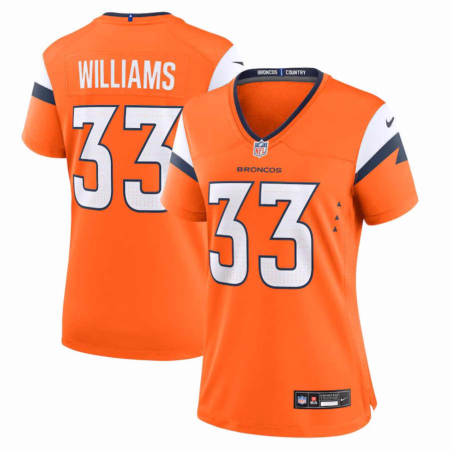 Women's Denver Broncos Javonte Williams Nike Orange Mile High Collection Game Jersey - Puhuasuan