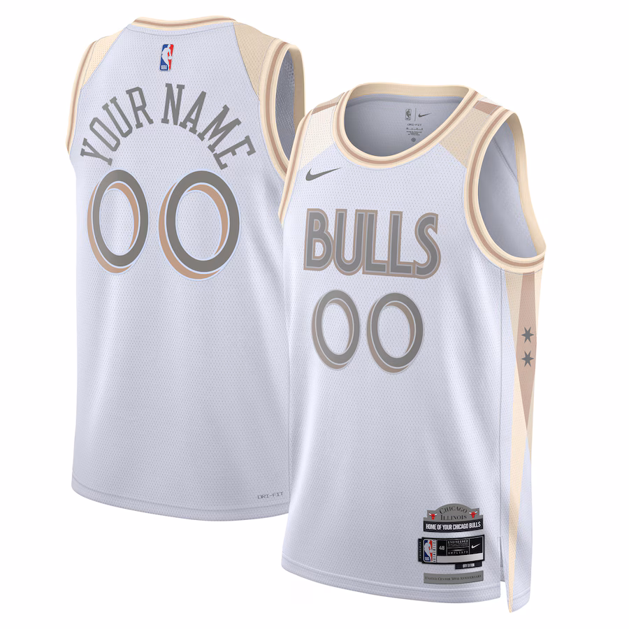 Unisex Chicago Bulls Nike White 2024/25 Custom Swingman Jersey - City Edition - Puhuasuan