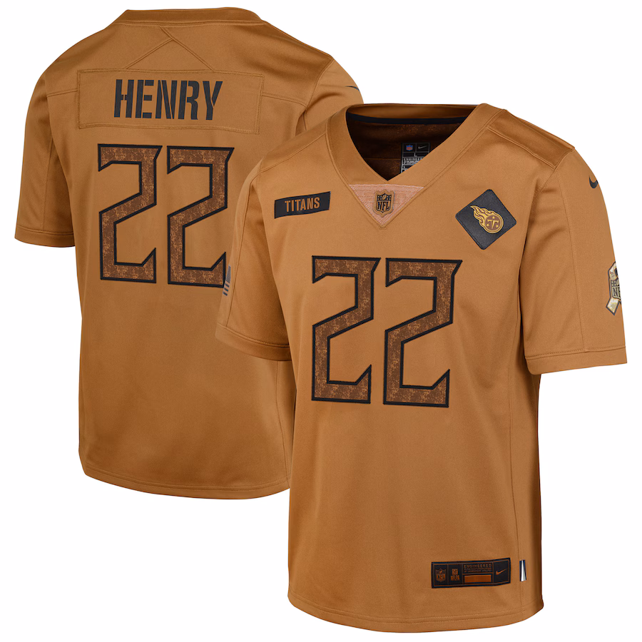 Men's Tennessee Titans Derrick Henry Nike Brown Salute To Service Limited Jersey - Puhuasuan