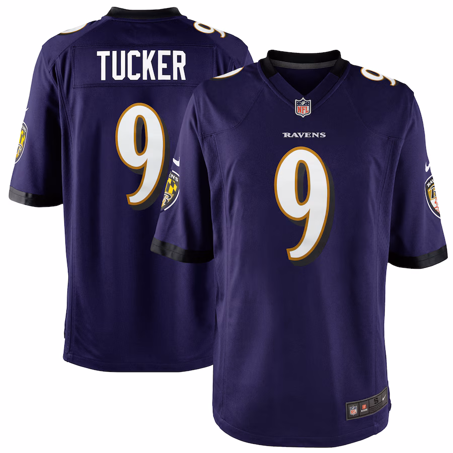 Youth Baltimore Ravens Justin Tucker Nike Purple Game Jersey - Puhuasuan